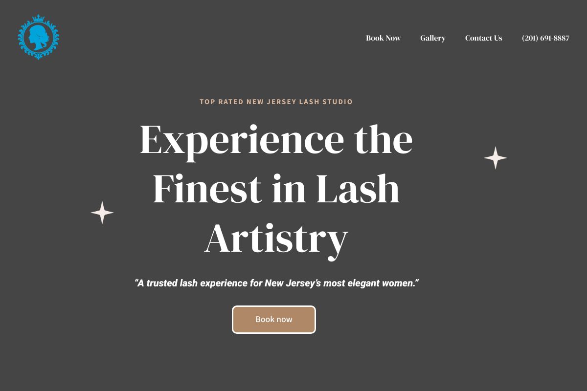 LashArtist.com premium domain starter site preview - built with The Trust Shortcut methodology