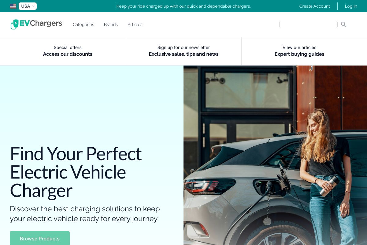 EVChargers.com premium domain starter site preview - built with The Trust Shortcut methodology